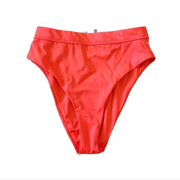 Lulu's Red High Waisted High Leg Bikini Bottoms Summer - Picture 1 of 4